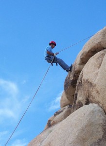 Rock climbing at Joshua Tree